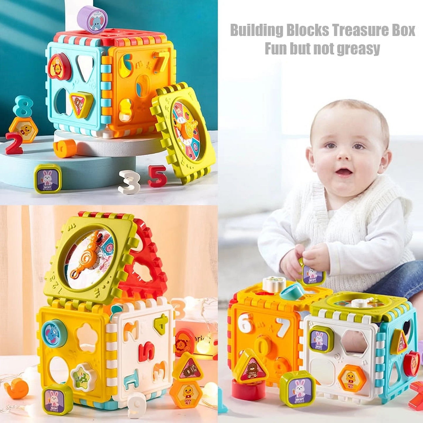 6-In-1 Activity Cube for Toddlers Baby Educational Musical Toy for Kids - Early Development Learning Toys with 6 Different Activities - Best Gift for Children 1 2 3 Years Old