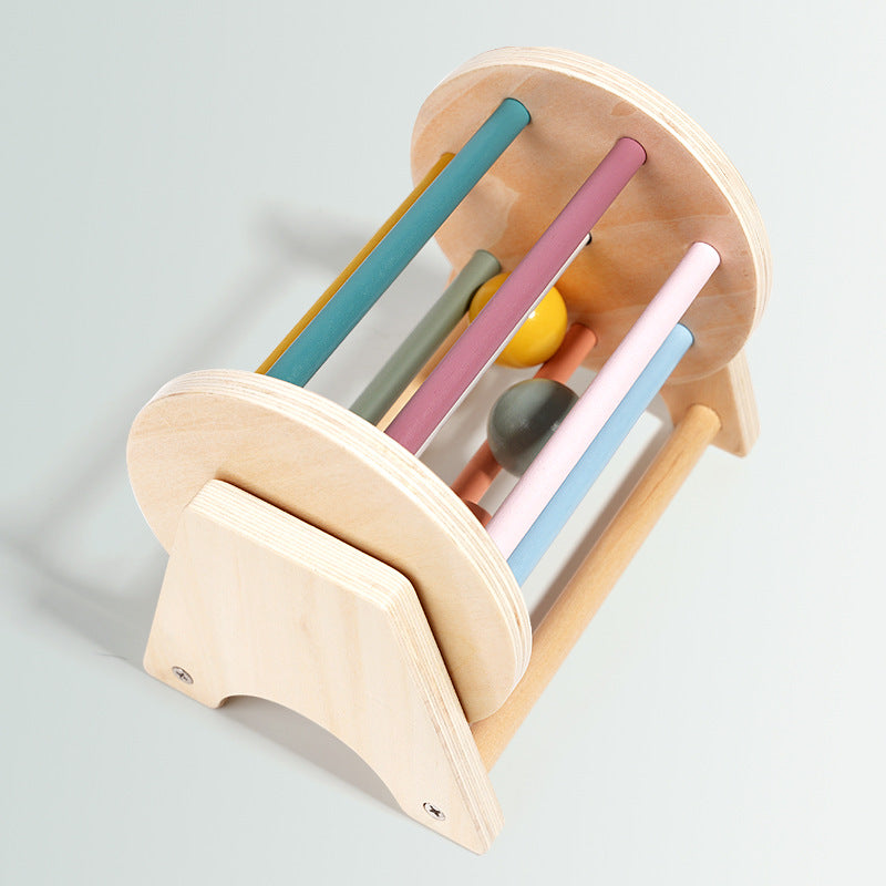Wooden Desktop Rolling Drum Activity Toy