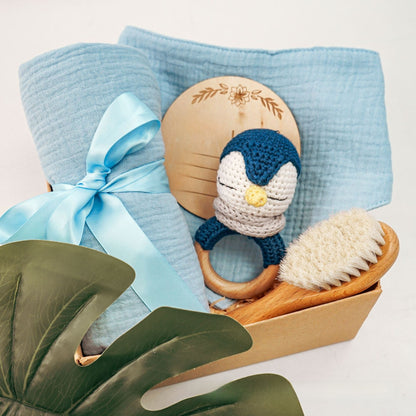 Pure Cotton Crochet Baby Rattle Gift Set