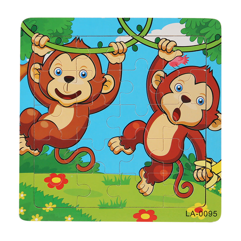 Wooden Cartoon Puzzle Set for Early Learning