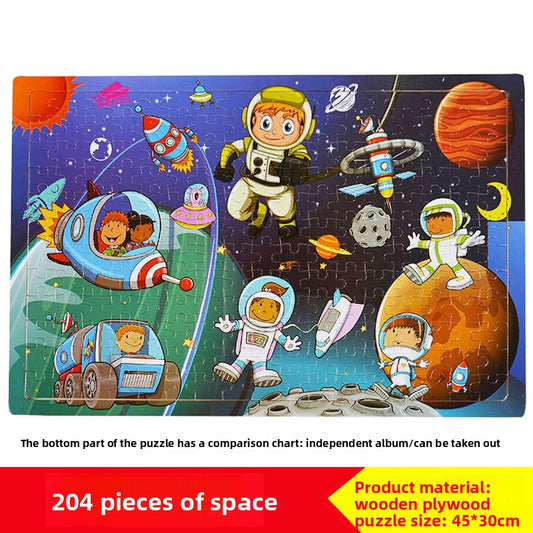 Wooden Puzzle Toy for Problem Solving 204 Piece-Space