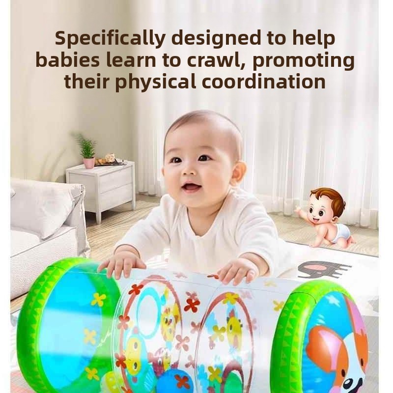 Inflatable Baby Crawling Roller with Bells – Animal Design