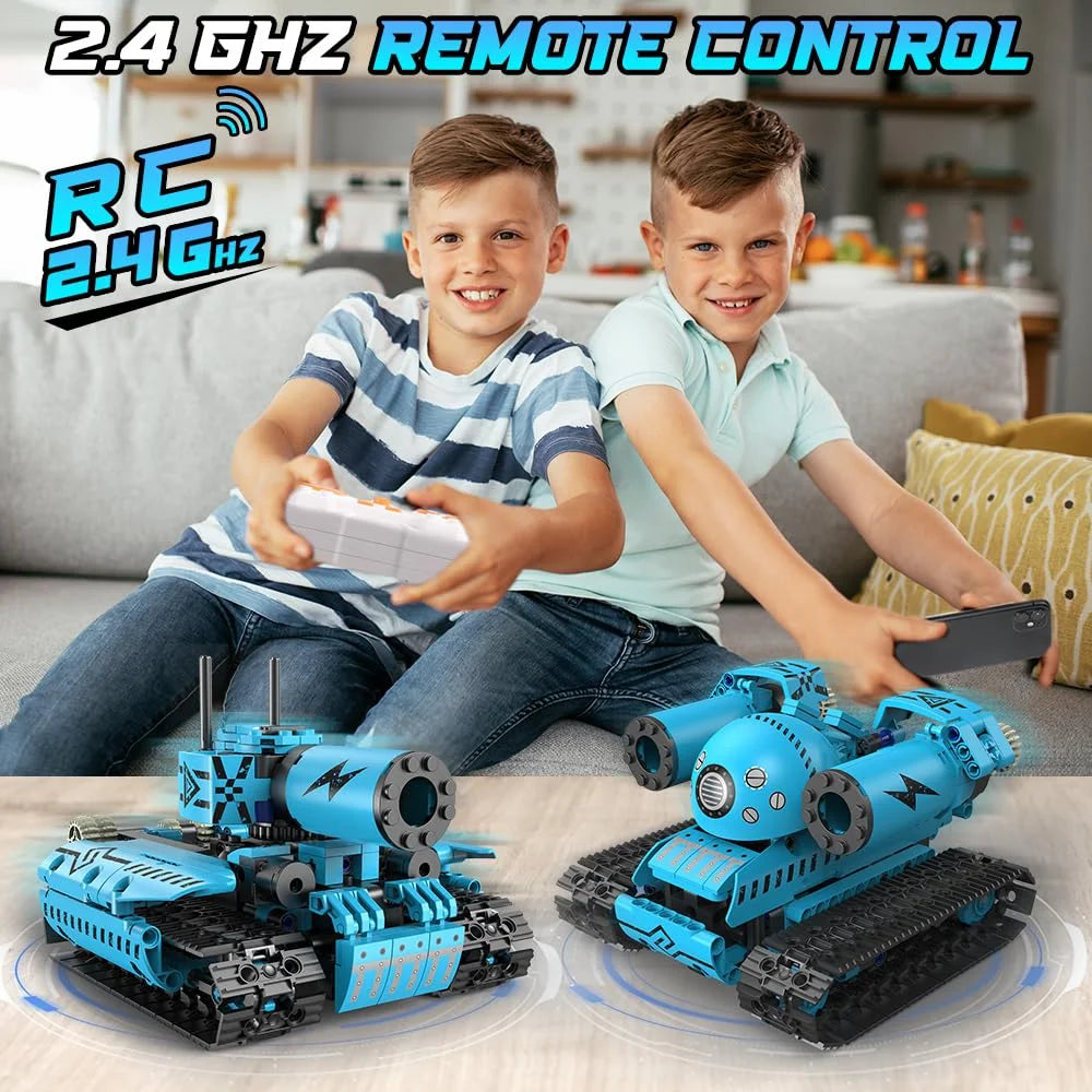 5 in 1 RC Robot Building Set, 444Pcs APP & Remote Control Rechargeable Building Toys Gift for Boys Girls Age 6-12+ Year Old