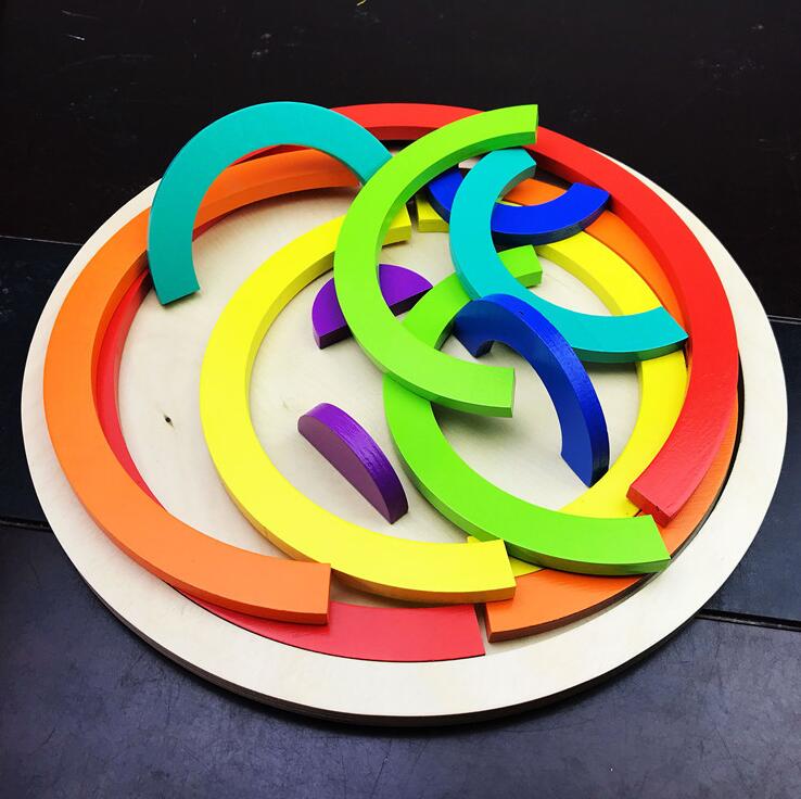 The 33-Inch Mega Rainbow: 12-Pc New Zealand Pine Arch Set for Endless Architectural Discovery