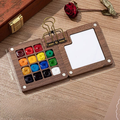 Mini Watercolor Paint Box with Sketchbook and Brush