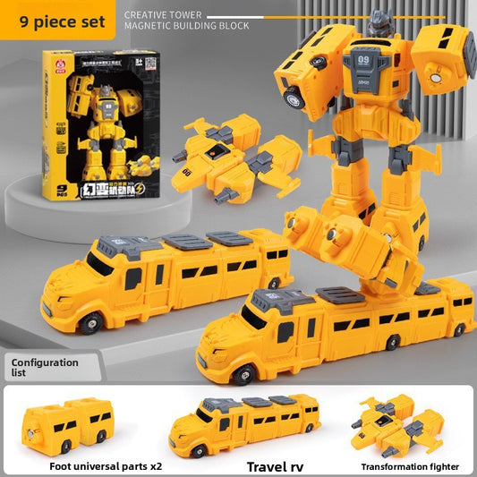 Magnetic Vehicle & Robot Building Sets – 9–39 Piece Options