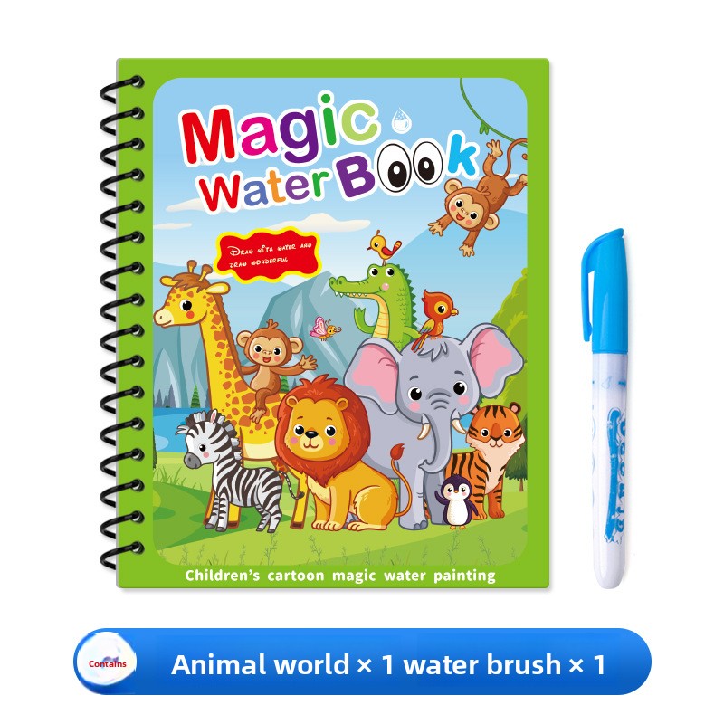 Reusable Water Drawing Book for Kids Animal World