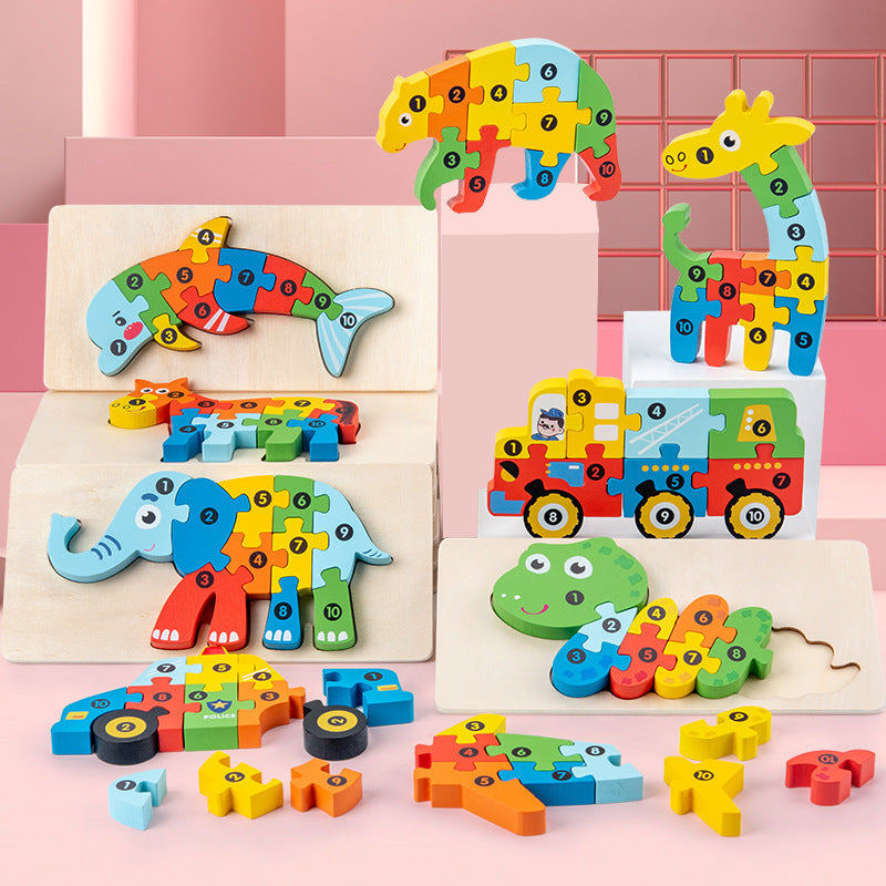 Wooden 3D Puzzle Models for Kids
