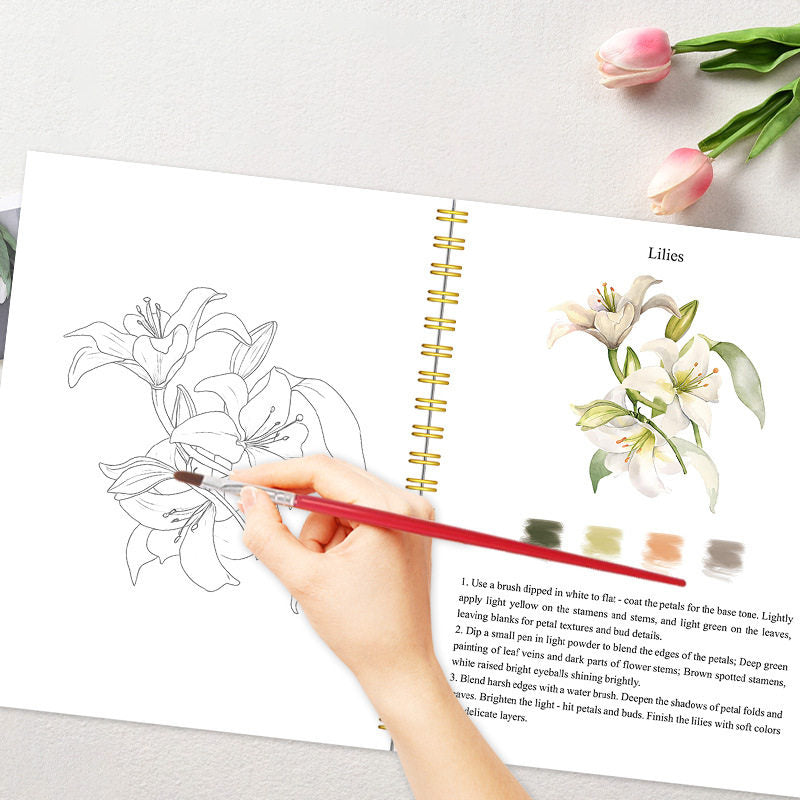 Watercolor Painting Workbook with Paint Box