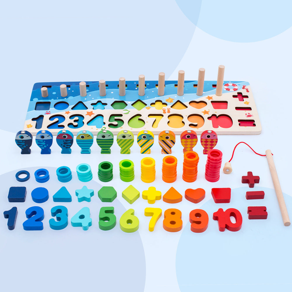 Five-in-One Wooden Educational Toy for Toddlers | Montessori Sorting Toy