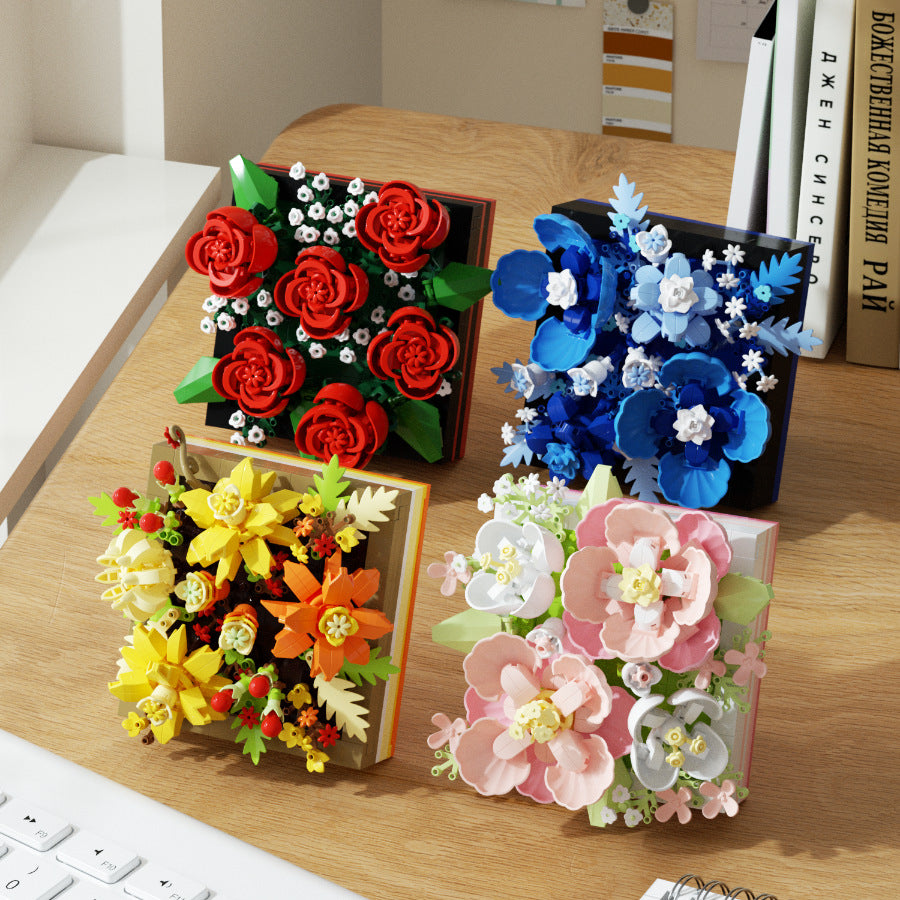 Mini Flower Bouquet Building Blocks Set