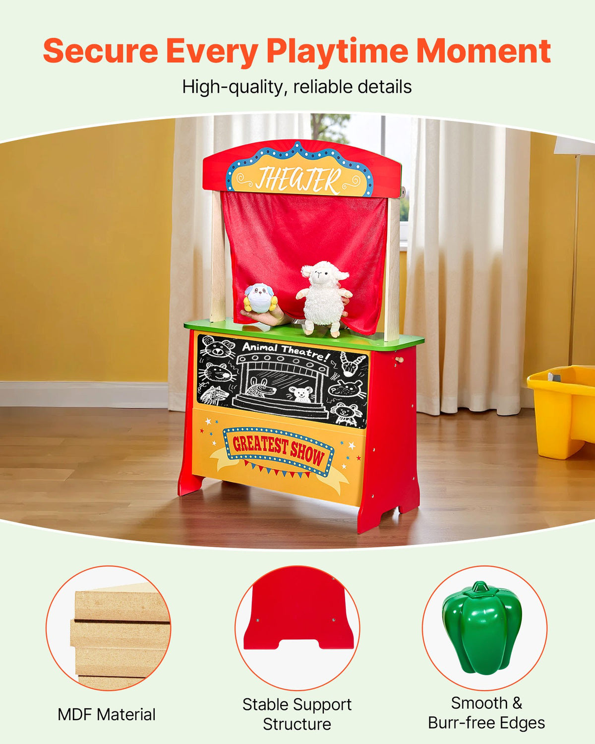 Wooden Puppet Theater and Play Store for Kids