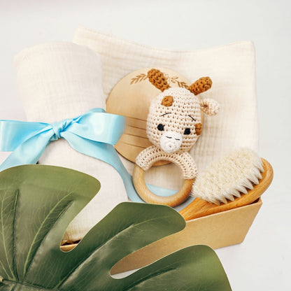 Pure Cotton Crochet Baby Rattle Gift Set