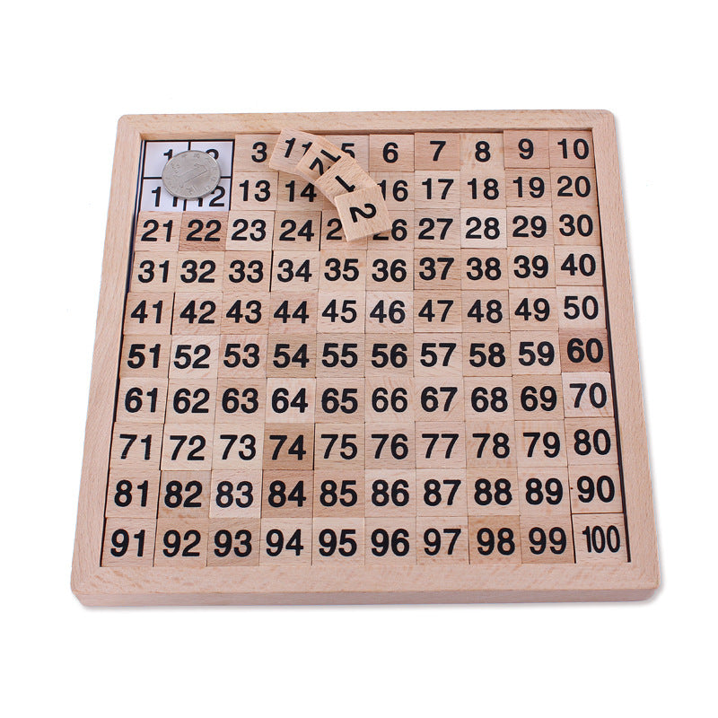 Wooden Montessori Hundred Board for Kids