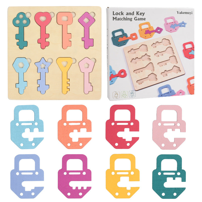 Wooden Key-Lock Matching Puzzle