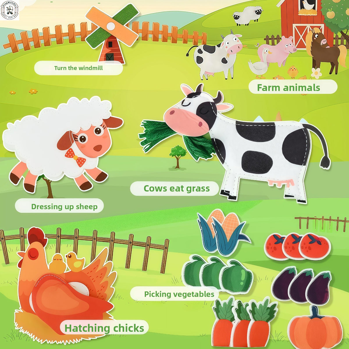 3D Farm Animal Cloth Book for Toddlers