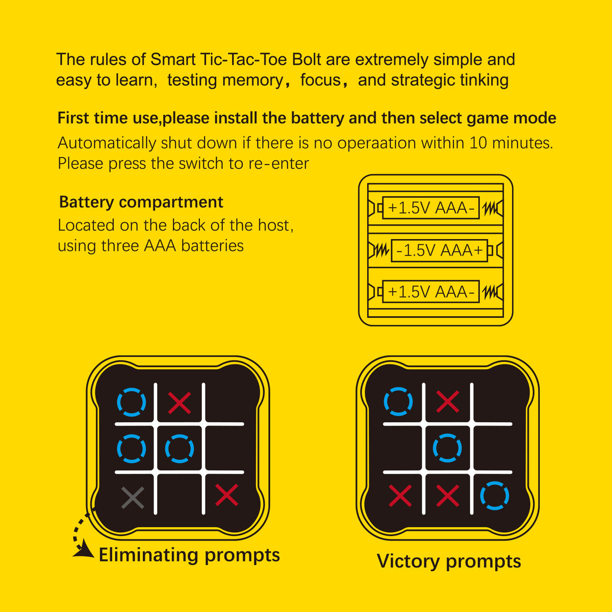 Electronic Tic-Tac-Toe Game – Memory & Two-Player Modes