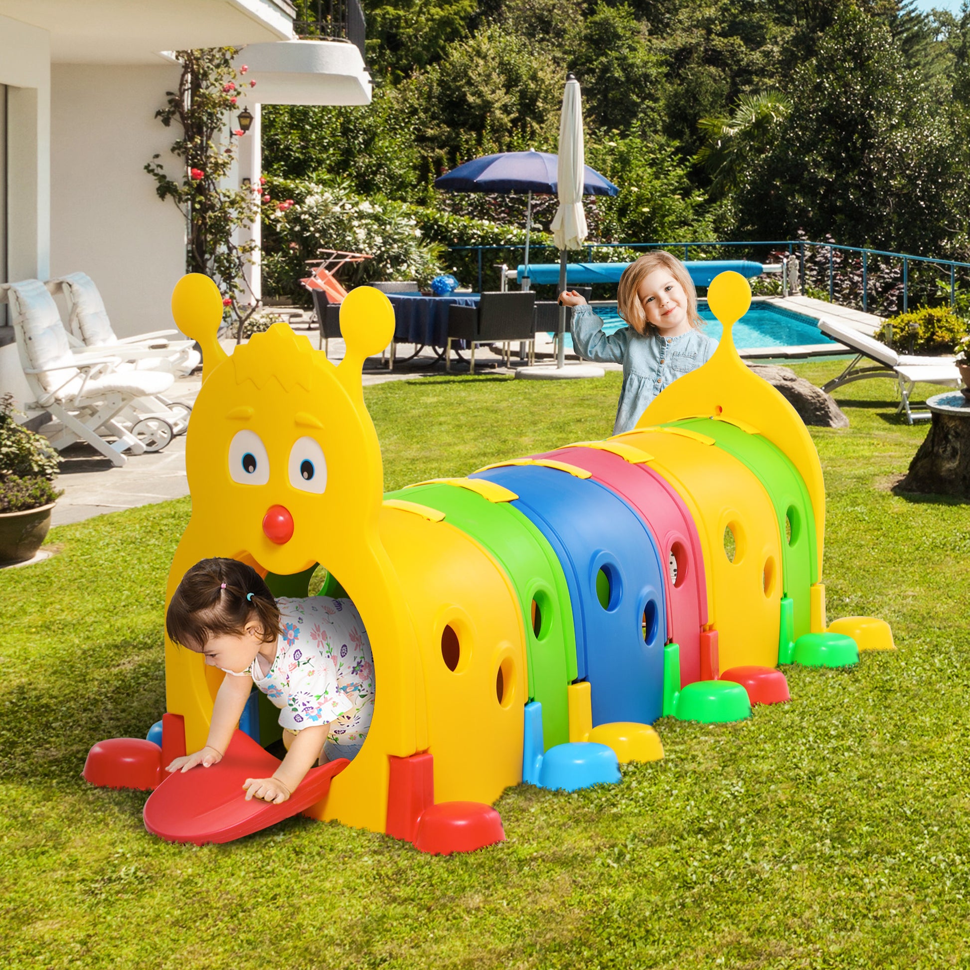 Caterpillar Toddler Tunnel for Crawling, Climbing & Active Indoor-Outdoor Play