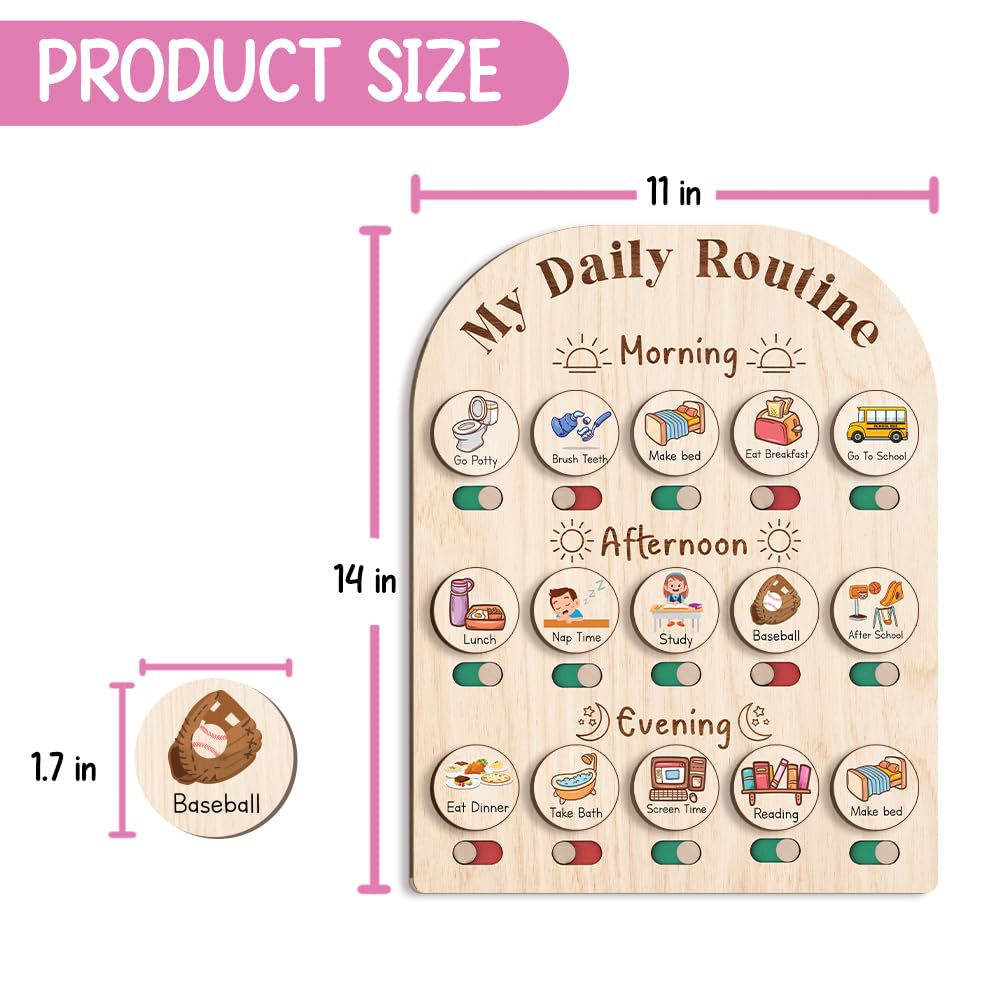 Wooden Daily Routine Board for Kids