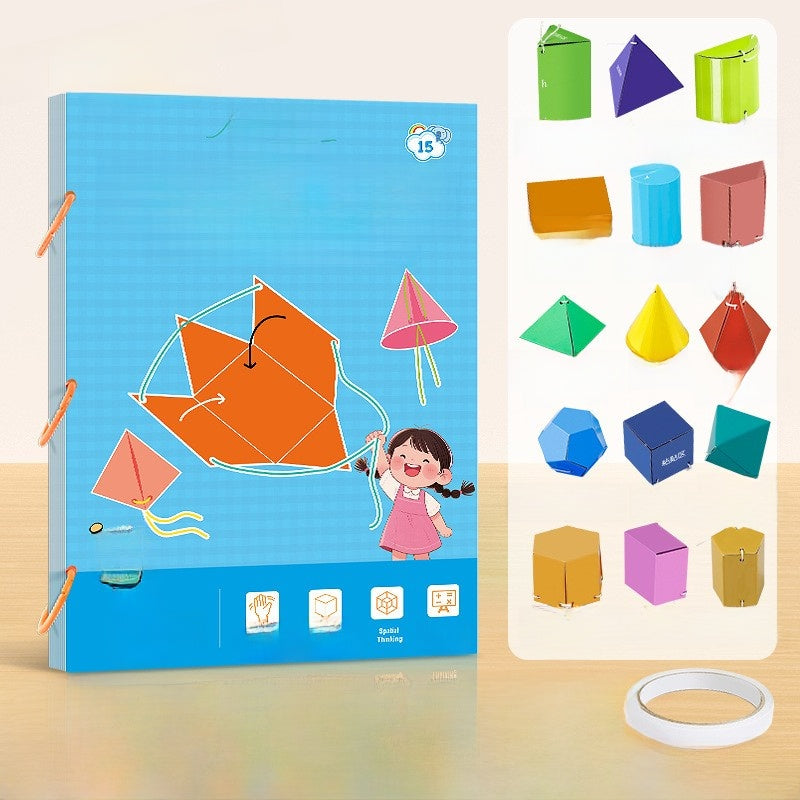 DIY Geometry Activity Book – 9, 12 or 15 Shape Designs Wonder Kids Toy