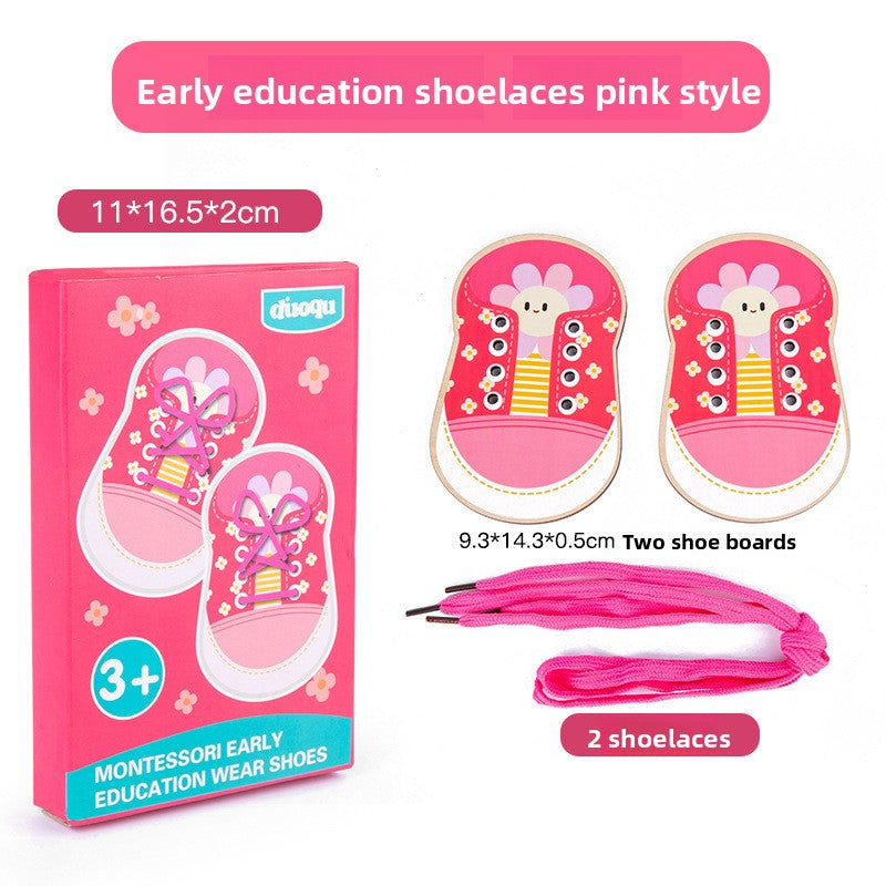 Wooden Shoelace & Button Practice Boards