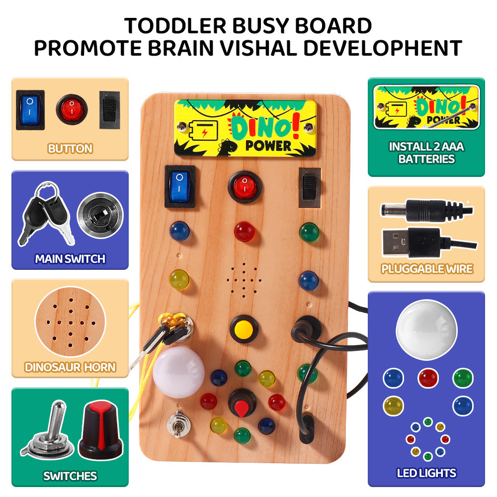 LED Montessori Busy Board for Kids