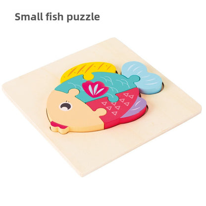 Wooden 3D Cartoon Puzzle Toy for Kids