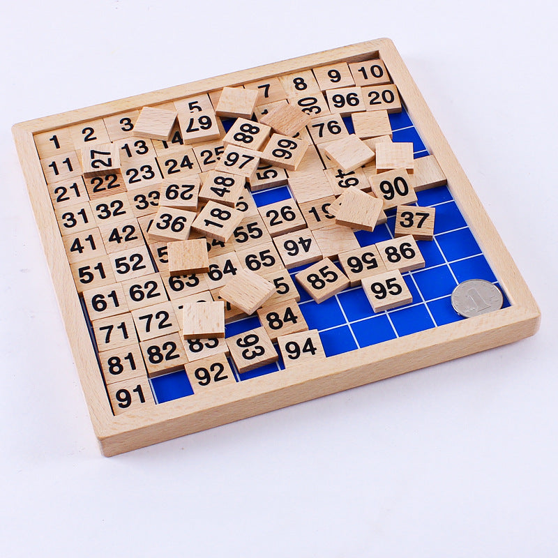 Wooden Montessori Hundred Board for Kids