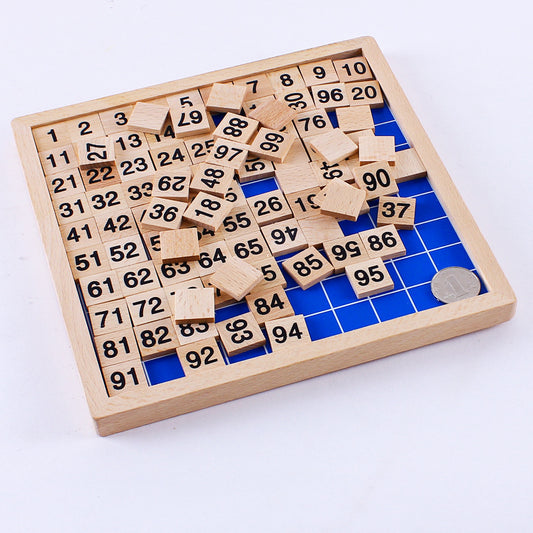 Wooden Montessori Hundred Board for Kids