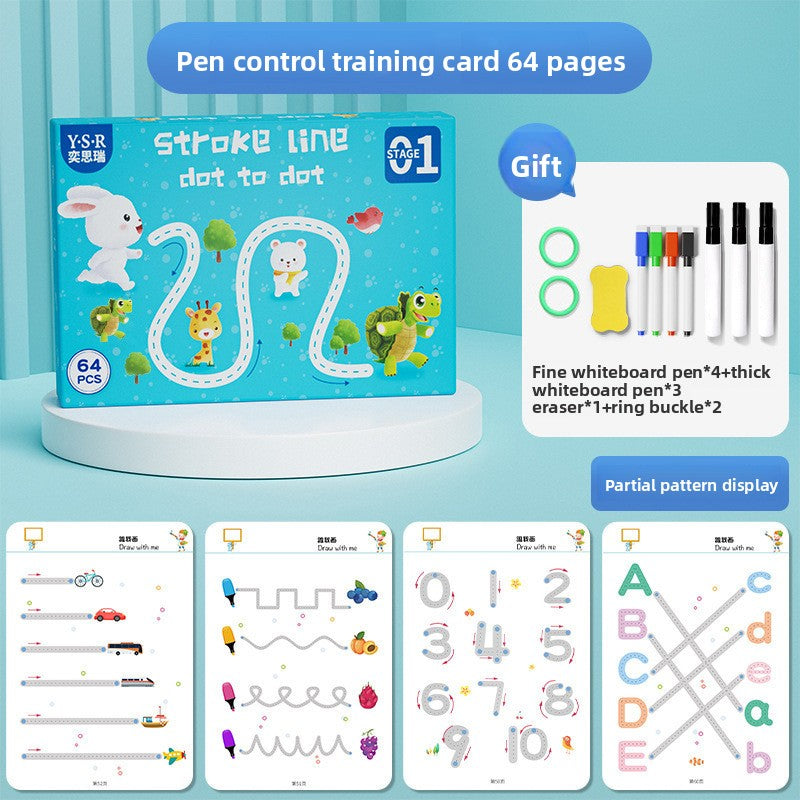 Erasable Pen Control Practice Cards for Kids PenControl 64pcs