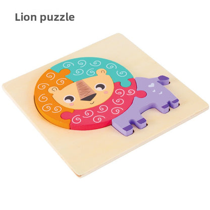 Wooden 3D Cartoon Puzzle Toy for Kids
