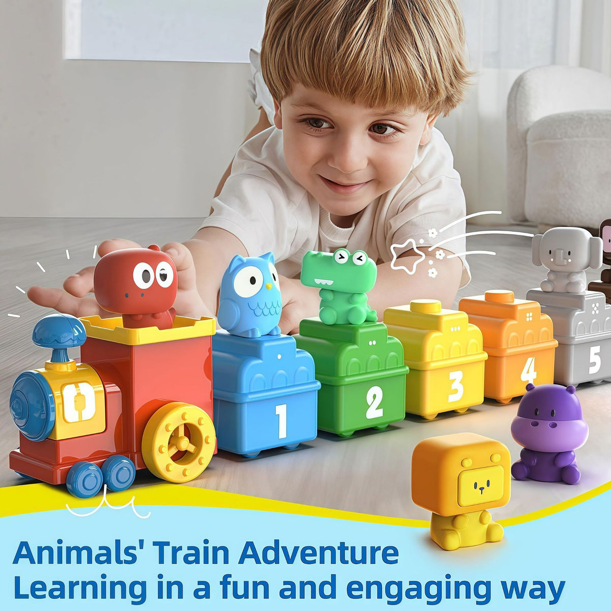 10-Piece Train and Finger Puppet Set for Story Play