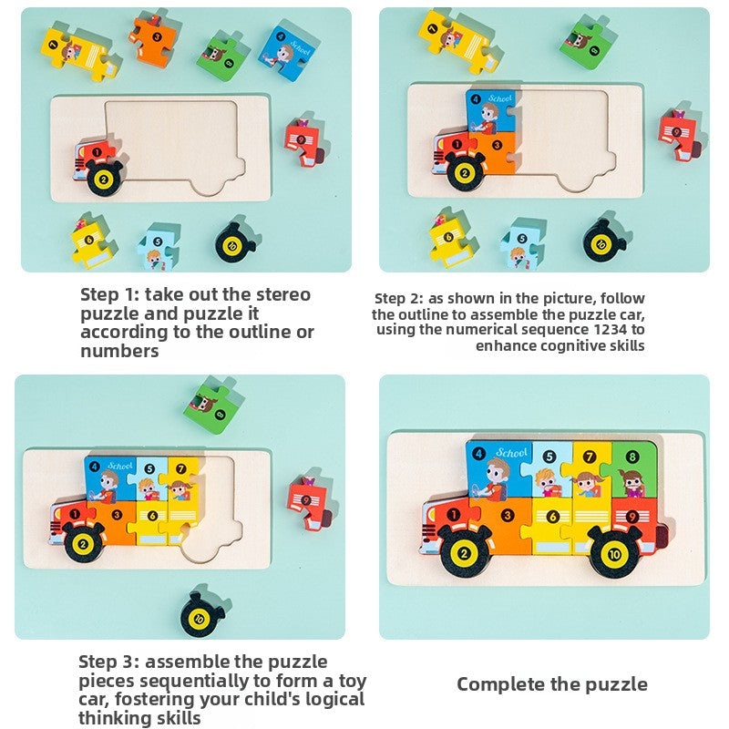 Wooden 3D Puzzle Models for Kids