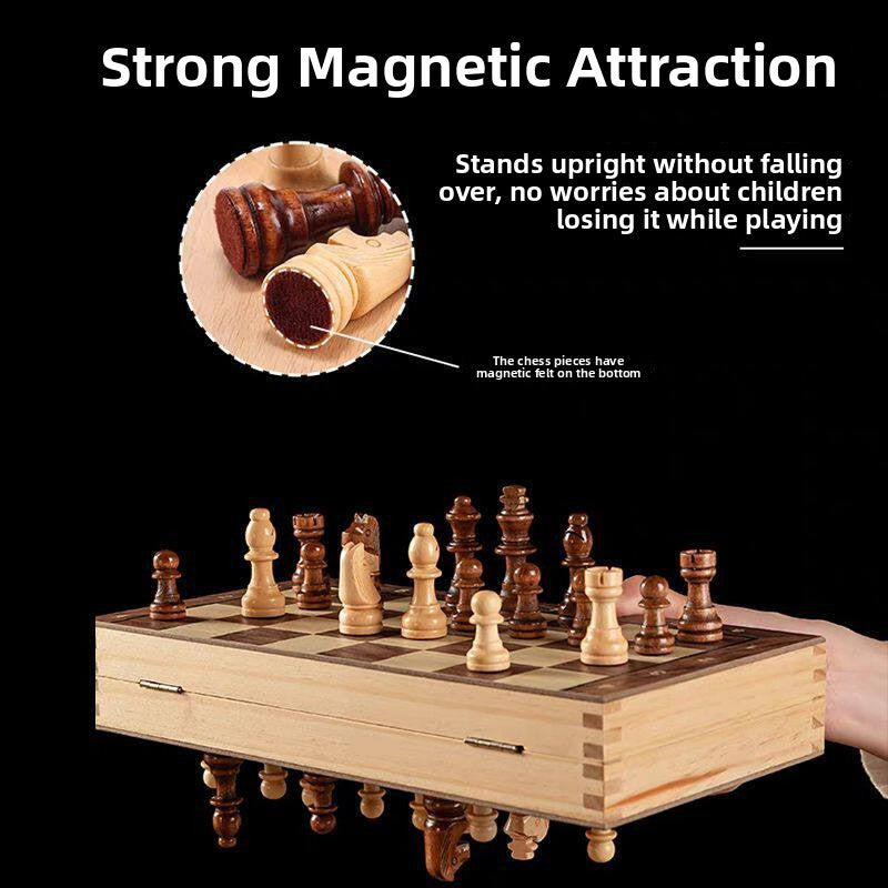 Magnetic Wooden Chess Set – Four Board Sizes