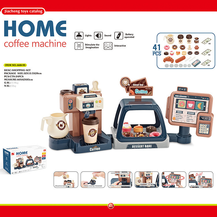 Coffee Machine Donut Shop Pretend Play Set