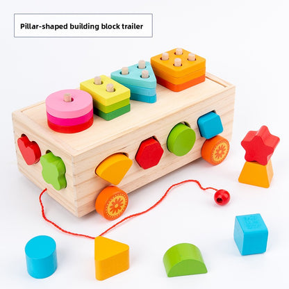 Montessori Shape Sorting Trailer Toy for Kids