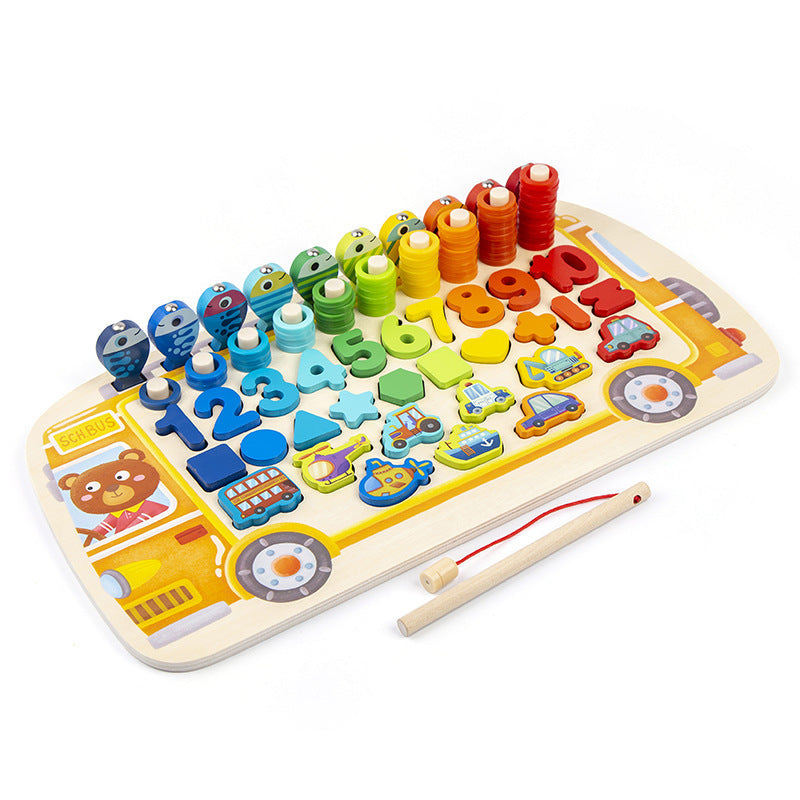 Five-in-One Wooden Educational Toy for Toddlers | Montessori Sorting Toy