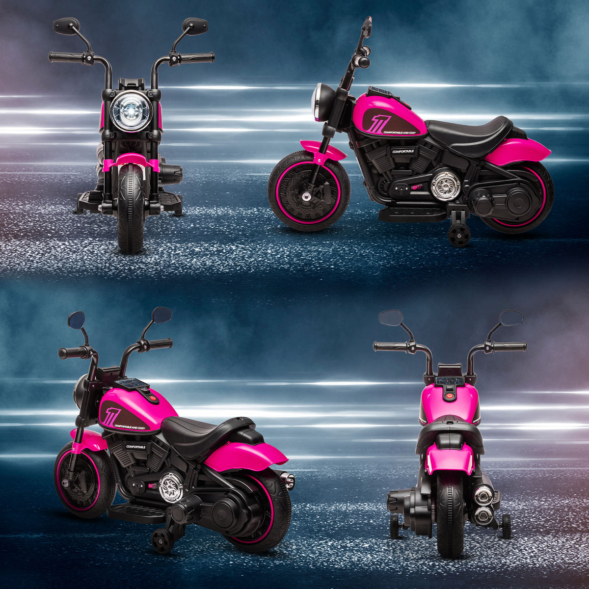 6V Kids Ride-On Motorcycle with Training Wheels