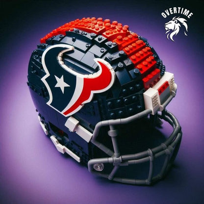 Football Helmet Building Blocks Display Set Houston Texans