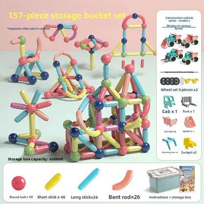 Magnetic STEM Building Blocks for Kids 157-piece set