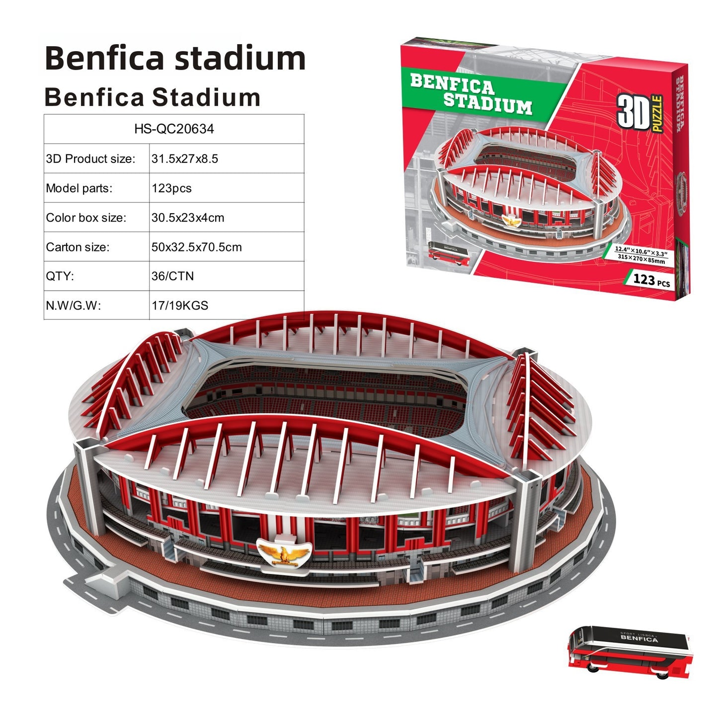 3D Stadium Puzzle Model for Kids