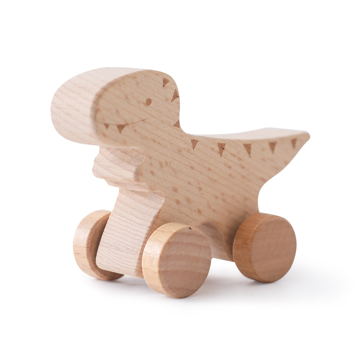 Montessori Wooden Dinosaur Toy with Wheels Tyrannosaurus Rex