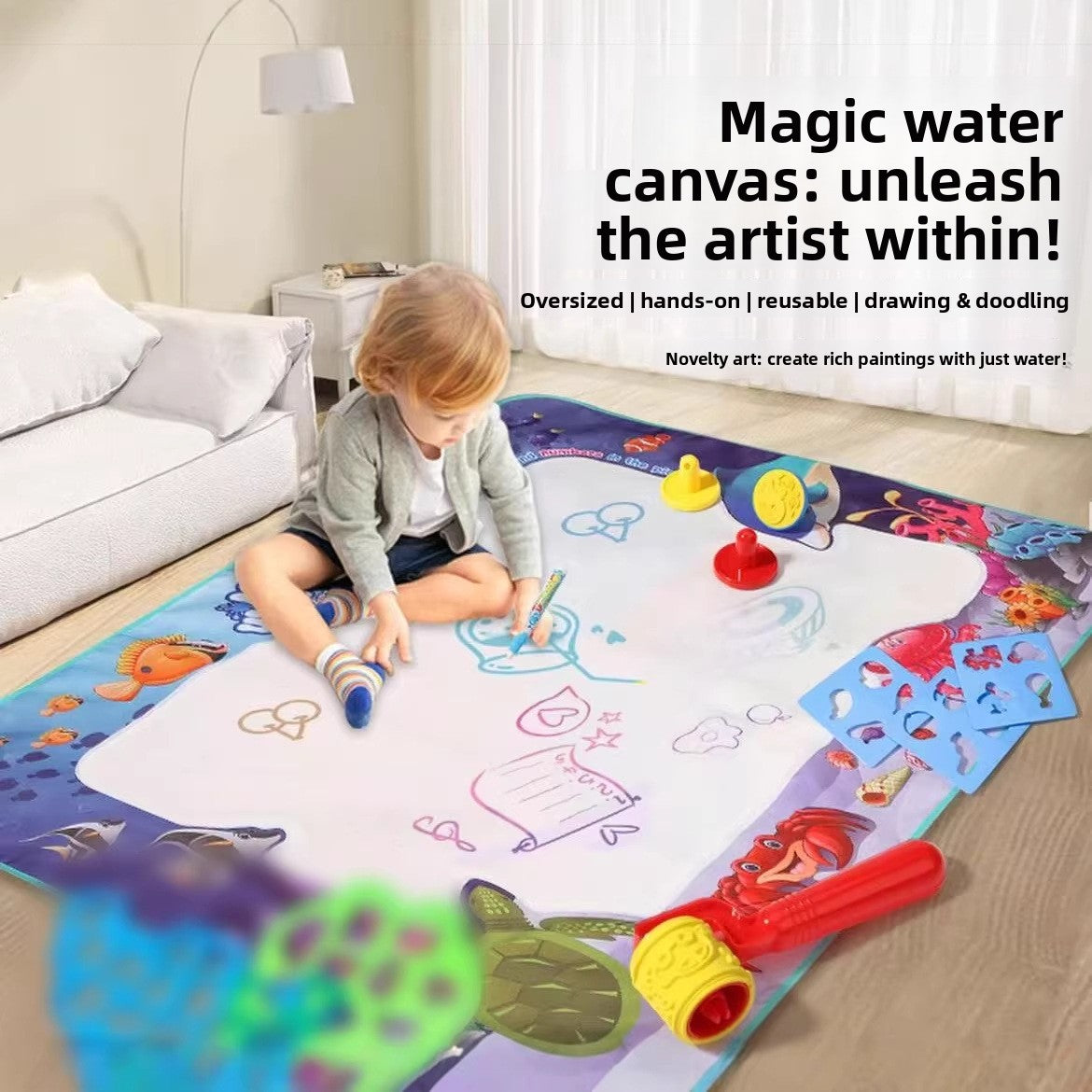 Reusable Magic Water Drawing Mat – Size and Theme Options