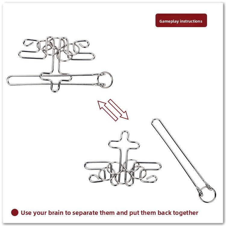 Nine-Ring Metal Release Puzzle