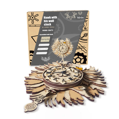 Home Fashion Minimalist Hawk With His Wall Clock Puzzle Toys