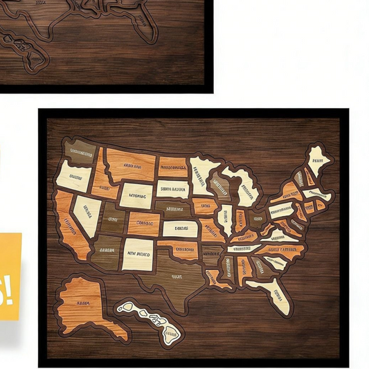 Wooden USA Map Puzzle for Geography Learning