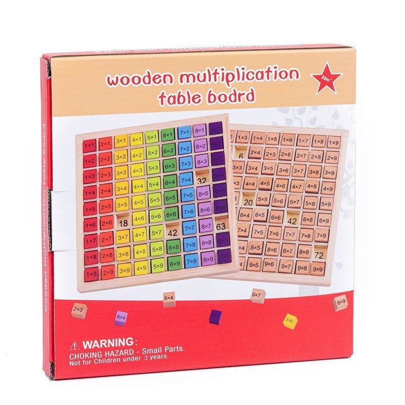 Wooden Multiplication Table Board for Kids Colorful Blister Pack