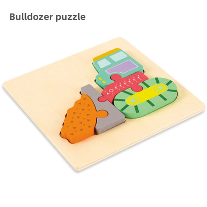 Wooden 3D Cartoon Puzzle Toy for Kids