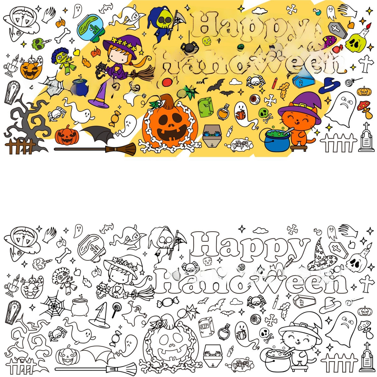 Halloween Coloring Poster for Kids Orange halloween 76183cm