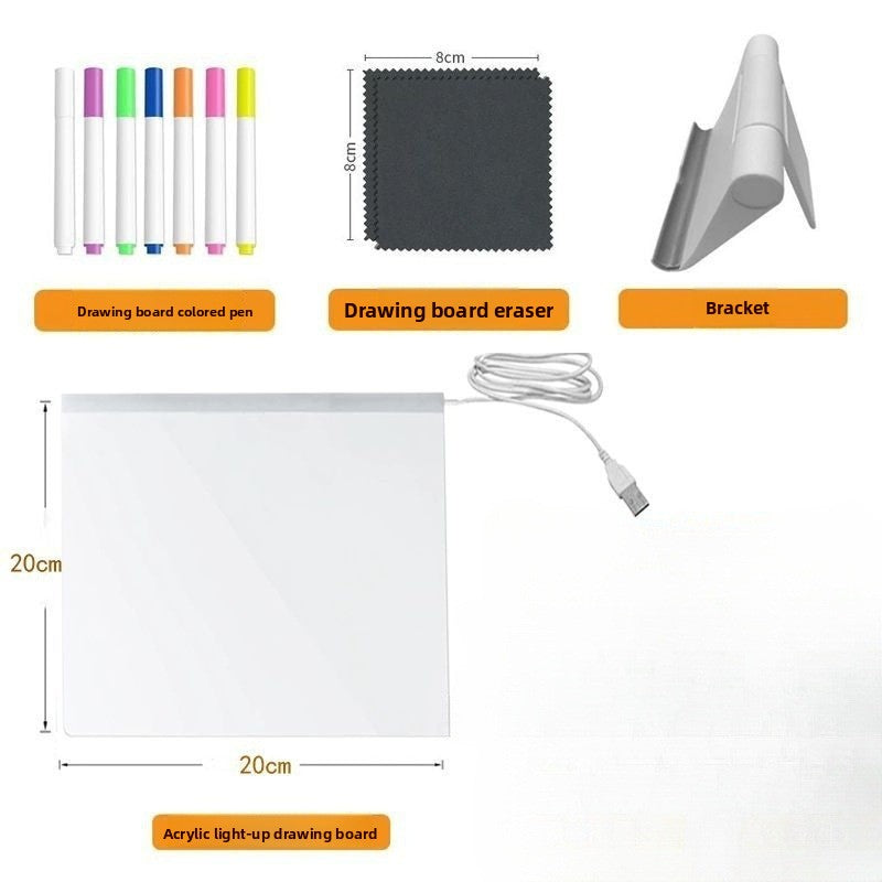 Illuminated Writing Board for Kids 20x20cm luminous drawing board